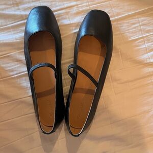 Black Mary Jane Flats with Strap
